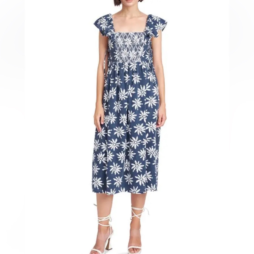 En Saison Catalina Blue Floral Midi Dress